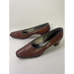 Vintage DeLISO Brown Sugar Snake Heels Size 10